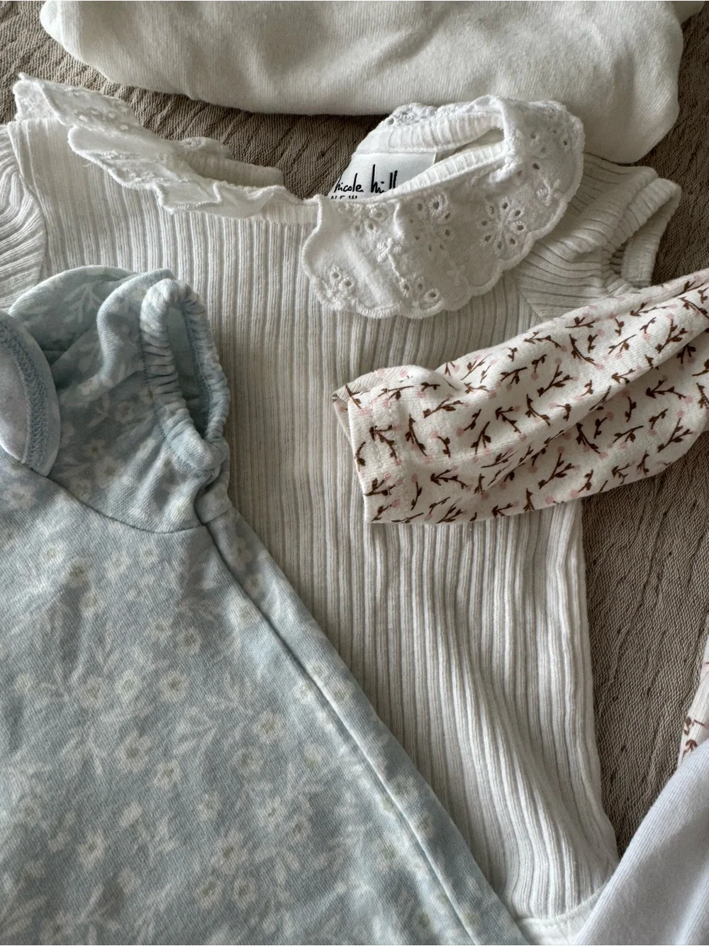 GAP Baby Onesie Bundle - White, Light Blue, Pink, Cream